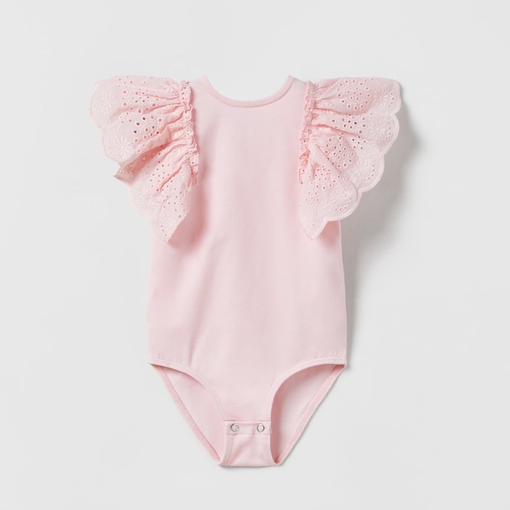 Ruffled embroidery bodysuit - 4-5T
